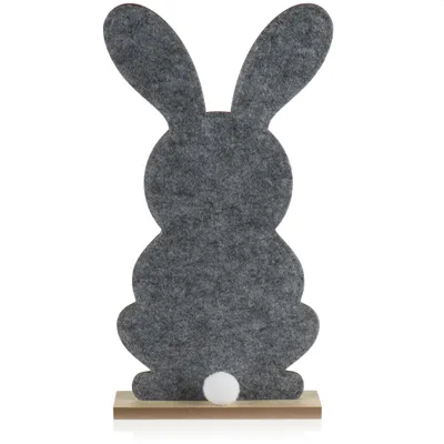 Produktbild von com-four® Deko Aufsteller für Ostern - Niedlicher Filz-Osterhase - Osterdeko zum Hinstellen - Osterdekoration aus Holz und Filz