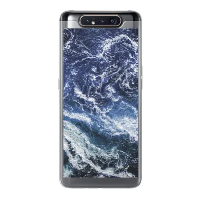 Produktbild von MuchoWow® Handyhülle Schutzhülle Hülle für Samsung Galaxy A80 Naturstein - Blau - Weiß Silikon Softcase Handy Hülle - Schutzdeckel
