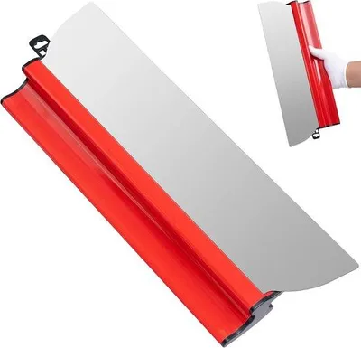 Obrázek produktu pro Profesionální stěrka, nerezová ocel, 40 cm, flexibilní stěrkové čepele, nástroj pro stěrkování stěn, stropů a fasád, nářadí pro lepení a stěrkování