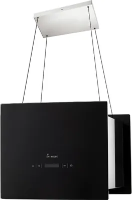 Image de Hotte aspirante cuisine, Hotte Îlot, 40cm  acier inoxydable verre noir