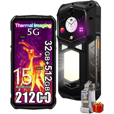 Produktbild von Ulefone Armor 29 Pro (Thermal) 5G Outdoor Handy 512GB Android 15 AI Smartphone mit Wärmebildkamera, 6.67”AMOLED 21200mAh/120W/1000LM Lampe/WiFi 6E