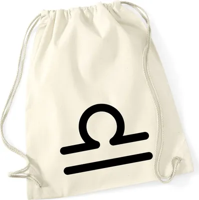 Produktbild von Huuraa Turnbeutel Waage Sternzeichen Zeichen 12 Liter Natural Baumwolle Rucksack Geschenkidee