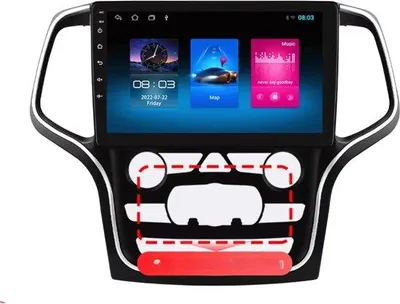 Immagine prodotto di Autoradio con Bluetooth e CarPlay per Jeep Grand Cherokee WK2 (2014-2022) - Compatibile con Apple e Android - Impianto stereo - Sistema di navigazione - 1 GB/16 GB