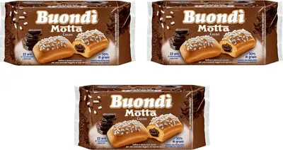 Produktbild von 3x Motta Buondì Cacao Gebackenes Süßwarenprodukt mit Kakaocreme 258g ( 6 x 43g )