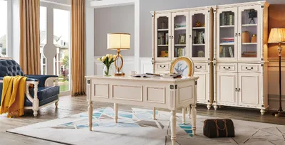 Produktbild von Schreibtisch Sessel Aktenschrank Office Set Klassisch Büro Einrichtung Neu 3 tlg