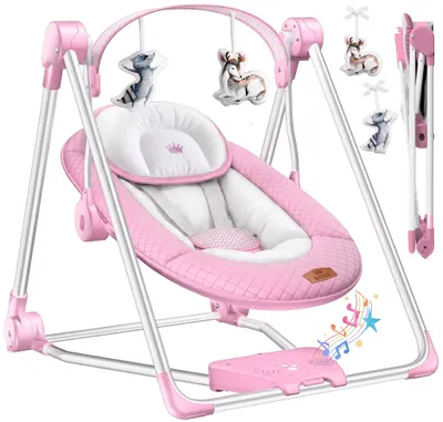 Image de KIDIZ® : Transat bébé avec balancier, offrant 5 réglages de vitesse, pliable. Transat-balancier pour bébé, également utilisable comme chaise haute avec un arc de jeux et des jouets. Intègre 5 sons apaisants de la nature, idéal pour les nouveau-nés
