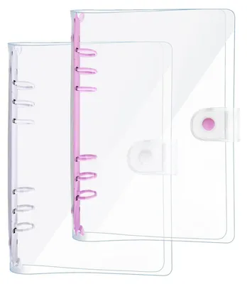 Produktbild von Ringbuch Ordner A6 Transparent PVC 2 Stück Lila/Weiß