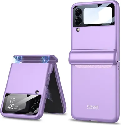 Obrázek produktu pro Pouzdro pro Samsung Galaxy Z Flip 3 5G Magnetické skládací ochrana pantu, kompletní krytí tvrdý PC pouzdro s displeje Fialová