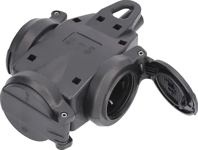 Produktbild von as-Schwabe 3-fach Verteilersteckdose 230V Vollgummi Mehrfachsteckdose Außen IP44