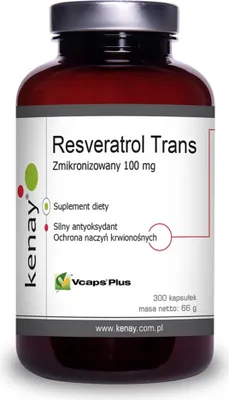 Produktbild von Nahrungsergänzungsmittel Kenay Zmikronizowany Resveratrol 100 Mg (300 Kapseln) 3045