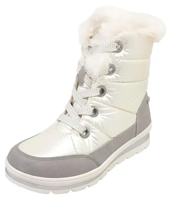 Imagen del producto de Caprice. Botas de invierno para mujer. Zapatos de cordones blancos, estilo casual