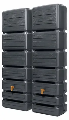 Produktbild von 2x 350L GRAF SLIM Wood Decor Set graphitegrey 1840x600x390cm