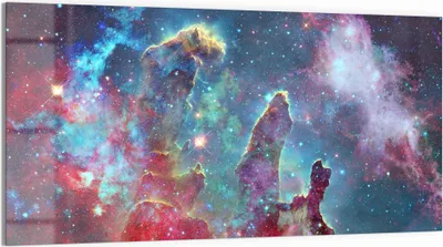 Produktbild von DEQORI Glasbild Echtglas 100x50 cm 'NASA Nebula Realaufnahme' Wandbild Bild modern Deko