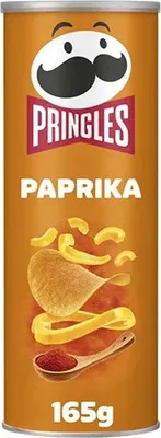 A Pringles Hot Paprika potato chip can.