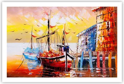 Produktbild von Poster - Poster ohne Rahmen - Boot Segel Meer - 91,5x61 cm - Wand Bild - Wanddeko - Wandbilder - Kunstposter - Wandposter - Bilder - Kunstdruck - Wanddekoration - Wandbild - P2XAA91x61-3435