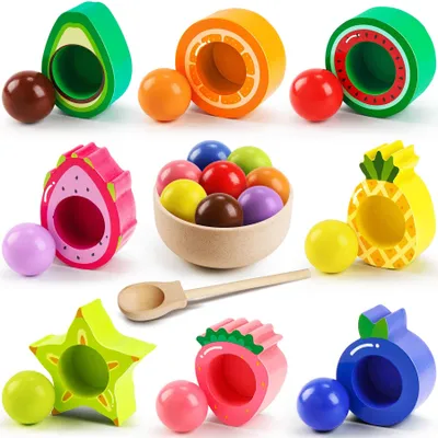 Produktbild von Seagoal Montessori Spielzeug ab 2 Jahr, Ostern Geschenke Kinder – Mehrfach (Wassermelone, Heidelbeere, Orange, Erdbeere, Drachenfrucht, Ananas, Kiwi, Sternfrucht)