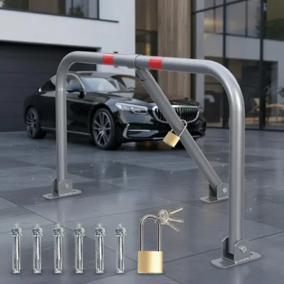 Produktbild von Melko Parkplatzbügel klappbar Parkpfosten 80CM Parkplatzsperre Absperrung Poller