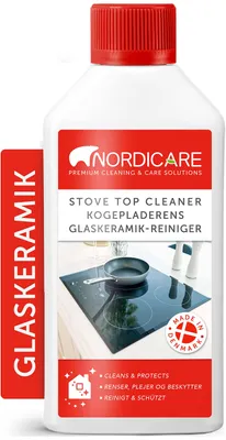 Produktbild von Nordicare Glaskeramikkochfeldreiniger [500ml] für Glaskeramikkochfeld oder Induktionsfeld I Glaskeramikkochfeld Reiniger für Eingebranntes I Glaskeramik Reiniger, Kochfeldreiniger, Herdreiniger