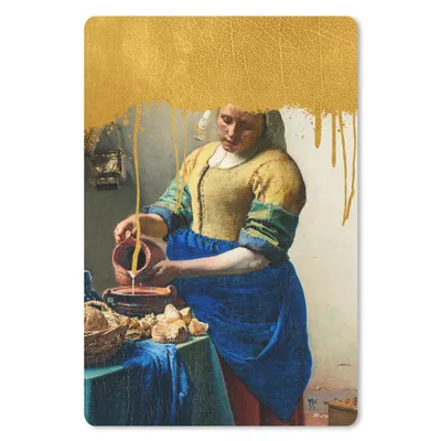 Produktbild von MuchoWow® Mauspad Mousepad Milchmädchen - Gold - Vermeer 18x27 cm - Mousepads - Maus Mat - Pad - Mausunterlage