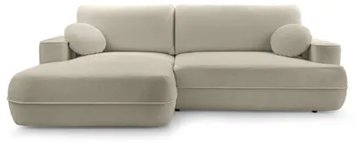 Produktbild von Selsey Fuerro – Ecksofa mit Schlaffunktion, Bettkasten, Ottomane links,Strukturstoff wasserabweisend, Hellbraun