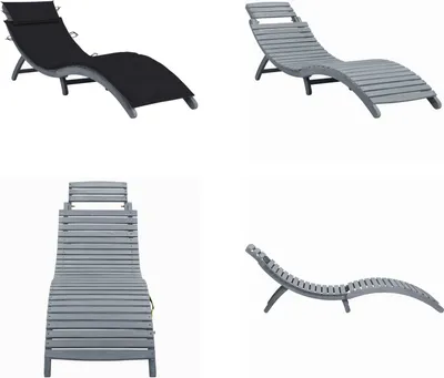 Produktbild von vidaXL Sonnenliege mit Auflage Grau Massivholz Akazie - Sonnenliege - Sonnenliegen - Liegestuhl - Liegestühle