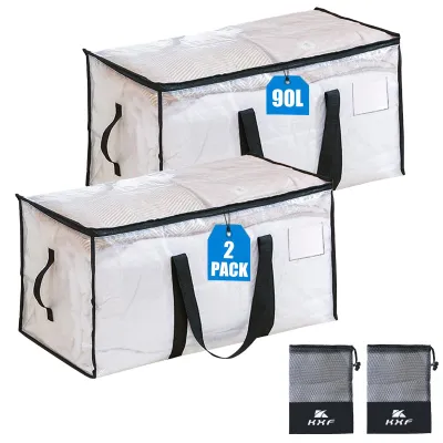 2er Set 90L wasserdichte Aufbewahrungstasche mit Kordelzug
