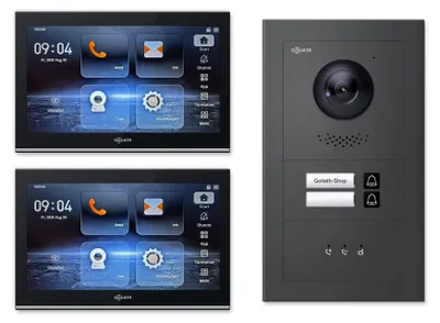 Produktbild von Goliath Premium IP GL-IPH200A.4 Video-Türsprechanlage, 2 Familien, 2× 10 Zoll Schwarz, Anthrazit, Unterputz