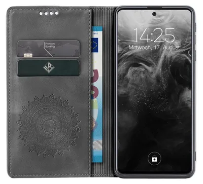 Produktbild von Mandala Handyhülle für Samsung Galaxy A56 5G RFID Schutz Klapphülle Case Cover Design Schutzhülle Farbe: Schwarz