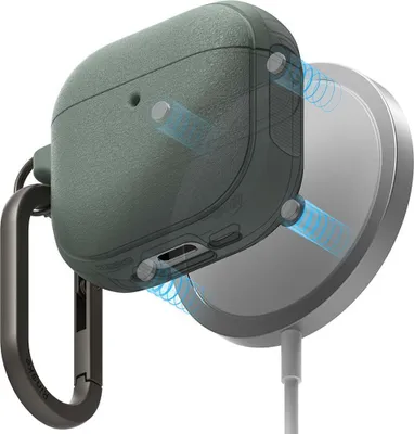 Obrázok produktu pre Ringke Protection Case Onyx Magnetic puzdro pre AirPods 4 (protišmyková textúra, otvor na karabínu) – šalviovozelené