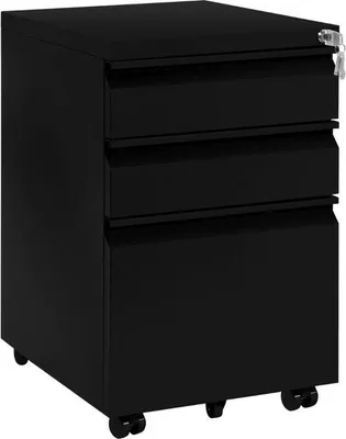 Produktbild von Ijzeren Archivierschrank auf Rädern - Büro-, Wohnzimmer-Schrank - 39x48x62 cm - Schwarz