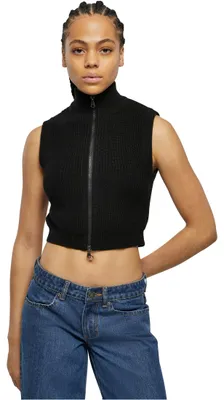 Produktbild von Urban Classics Damen Weste Ladies Short Knit Vest black 4XL