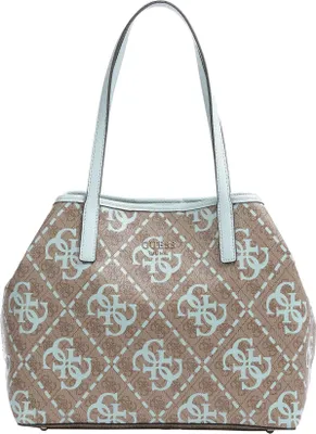 Produktbild von Guess Vikky Frauen 4G Logo Druck Synthetik Tote Tasche Braun Blau – Einheitsgröße / Braun Blau