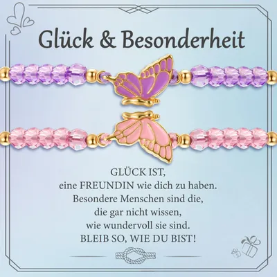 Produktbild von Freundschaftsarmbänder Schmetterling Armband Damen, Mutter Tochter Armband