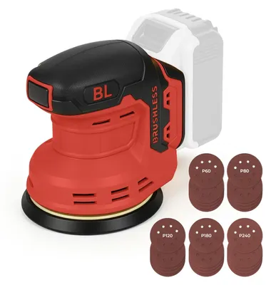 Image de Ponceuse orbitale sans fil avec 3 vitesses et 25 feuilles abrasives