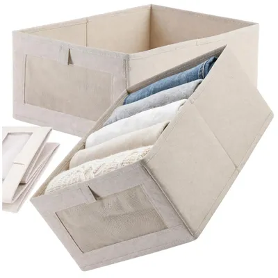 Image de Organiseur de rangement pour vêtements beige, 2 pièces
