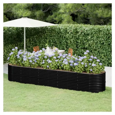 Produktbild von Hochbeet aus pulverbeschichtetem Stahl 368x80x68 cm Anthrazit