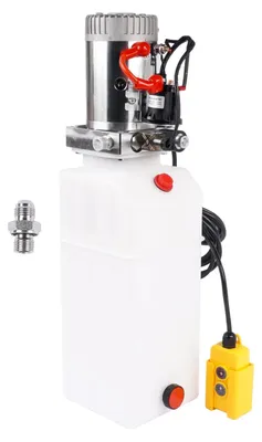 Produktbild von AP03 Hydraulikaggregat - 12V einfachwirkende Hydraulikpumpe - 8 l Kunststofftank - 2 GPM Förderstrom - für Kippanhänger, Lkw, Scherenhebebühnen, Wohnmobil