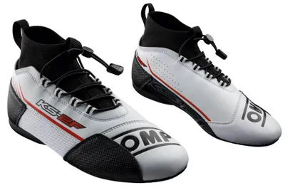 Zdjęcie produktu dla Super Oferta: Buty kartingowe OMP KS-2F, białe, rozmiar 34, skóra ekologiczna