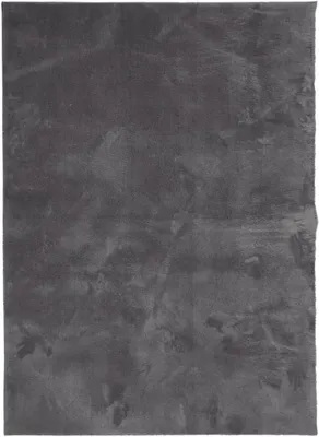 Produktbild von Teppich Wohnzimmer 120x170 cm Anthrazit - Weicher Kurzflor Teppich für Schlafzimmer und Flur - Rutschfester und Waschbarer Bodenteppich, Geeignet für Fußbodenheizung