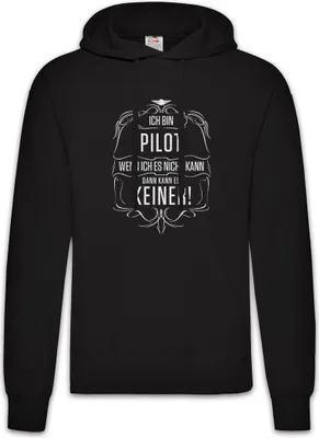Produktbild von Urban Backwoods Ich Bin Pilot, Herren Hoodie, Farbe: Schwarz, Größe: S
