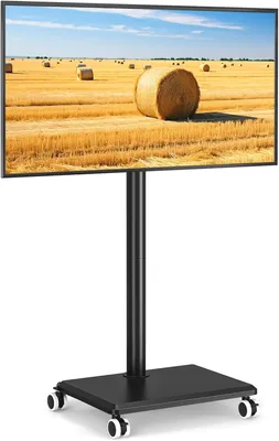 Imagen del producto de Soporte de TV móvil, ajustable en altura, para televisores de 27 a 55 pulgadas, con capacidad máxima de 40 kg, ideal para salones