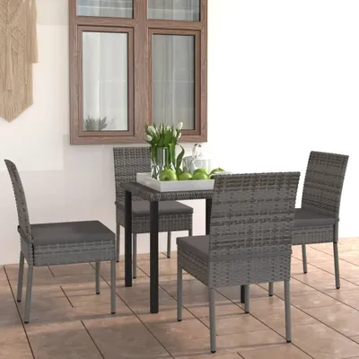 Image de Maison Exclusive - Ensemble de salle à manger de jardin 5 pièces en polyrotin gris