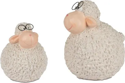 Produktbild von Dekoratives Osterschaf Keramik, lustiges Schaf mit Brille 15cm