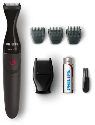 Imagen del producto de Philips MULTIGROOM Serie 1000, recortador de barba preciso MG1100/16, lavable, funcionamiento sin mantenimiento (no requiere lubricación), color , color rojo