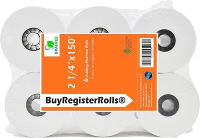 Produktbild von Famanu Papierrollen für Kassalogger und Zusatzmaschinen - 2 1/4 x 150 ft, 6er Pack
