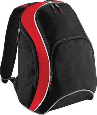 Produktbild von BagBase BG571 | Teamwear Backpack / Rucksasck | 32 x 45 x 23 cm - Farbe: Black/Classic Red/White - Größe: 32 x 45 x 23 cm