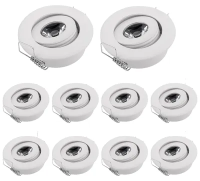 Immagine prodotto di Faretto, LED da 3 W, orientamento regolabile, 10 pezzi bianco, 3 W 3000 K