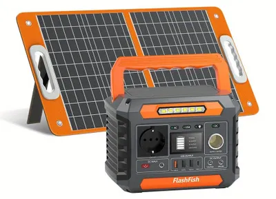 Obrázok produktu pre Powerstation – Prenosný solárny generátor – 230,88 Wh, lítiová batéria – 300W striedavý výstup (čistá sínusoida) – s solárnym panelom