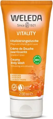 Zdjęcie produktu dla Weleda Vitality, Żel pod prysznic z rokitnikiem, 200 ml (PRODUKT Z NIEMIEC)