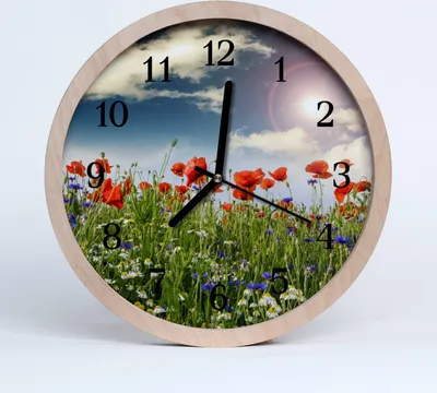 Produktbild von Holzuhr 20fi cm wanduhr - Wiese Landschaft